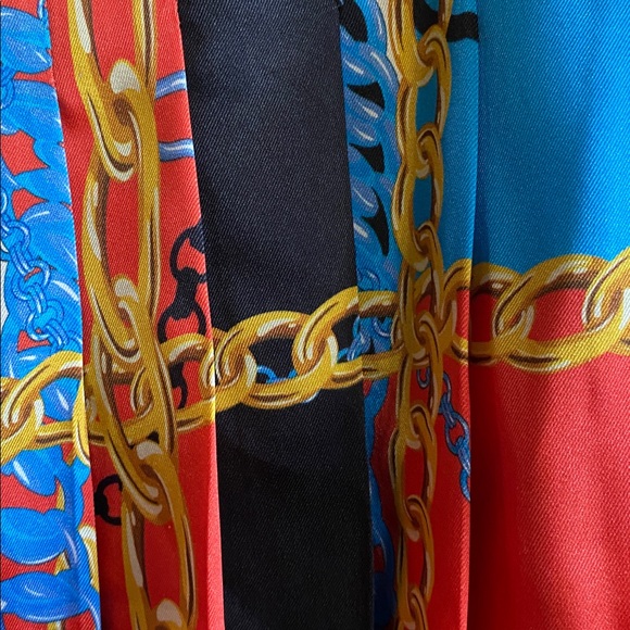 ZARA Chain Print Pleated Skirt, Medium - Picture 6 of 10